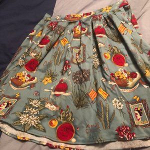 Frieda print circle skirt